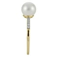 thumbnail image 3 of Cultured Freshwater Pearl and 0.08 CT.T.W. Diamond Ring in 14K Gold, 3 of 6