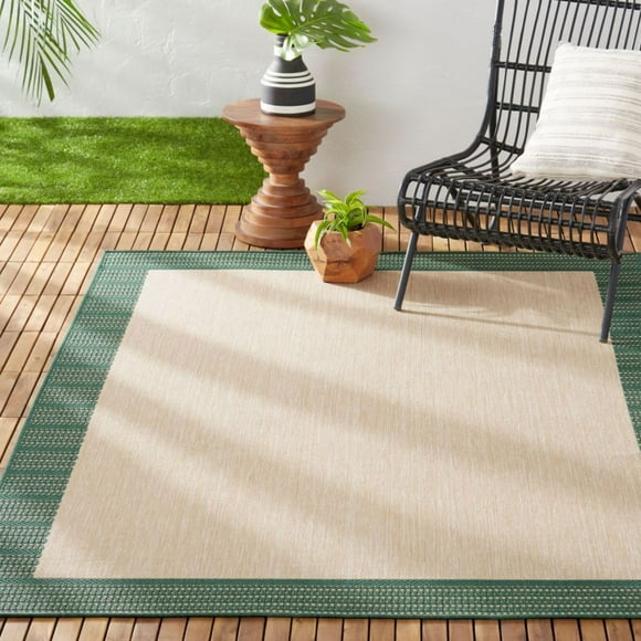 Nicole Miller New York Patio Country Landry Traditional Border Indoor/Outdoor Area Rug