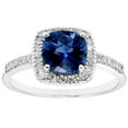 thumbnail image 1 of Cushion Cut Gemstone & 0.18 CT.T.W. Halo Diamond Ring in 14K Gold, 1 of 2