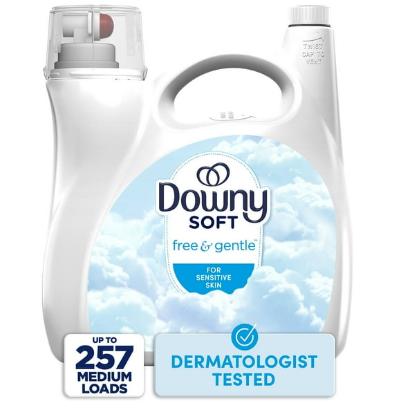 Downy Soft Free & Gentle Liquid Fabric Softener, 257 loads, 150 fl. oz.