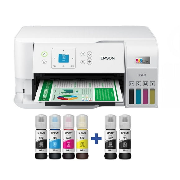 Epson EcoTank ET-2840 Special Edition All-in-One Inkjet Printer, 2 Bonus Black Ink Bottles