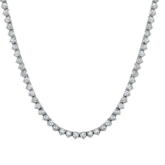 Round Cut Diamond Riviera Tennis Necklace In 14K Gold