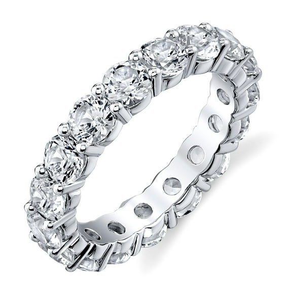 Lab Created White Sapphire Eternity Band in 14K Gold