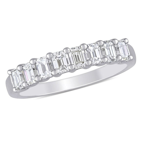 0.95 CT. T.W. Emerald-Cut Diamond Semi-Eternity Ring in 14k Gold