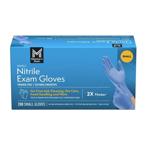 Member's Mark Nitrile Exam Gloves, Choose your Size, 200 ct.