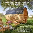 thumbnail image 2 of Backyard Discovery 4-6 Person Cedar Outdoor Barrel Sauna with Electric Heater & Porch, 2 of 12