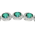thumbnail image 2 of Oval Cut Gemstone Halo Bolo Bracelet in Sterling Silver, 2 of 5