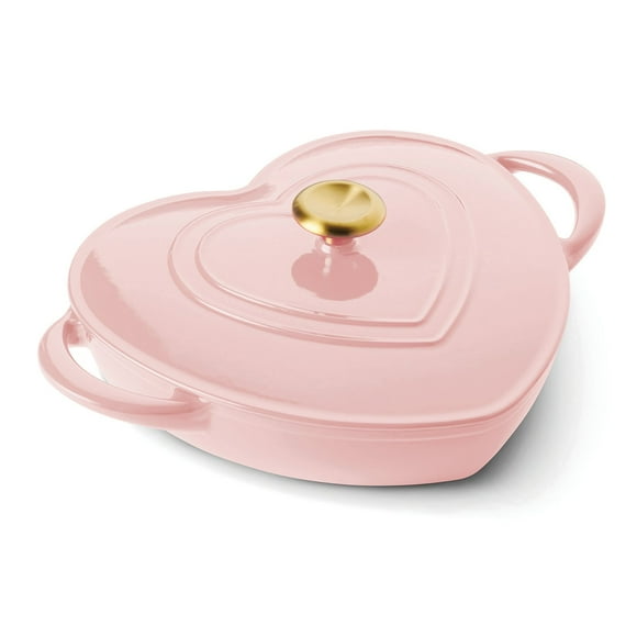 Tramontina 3-Quart Heart Shape Enameled Cast Iron Dutch Oven (Shallow, Oven Safe)