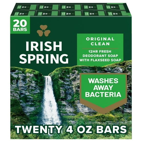 Irish Spring Bar Soap, Original  Clean, 4 oz., 20 ct.
