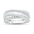 thumbnail image 1 of 1.18 CT. T.W. Baguette Cut Cross Over Diamond Band in 14K Gold, 1 of 7