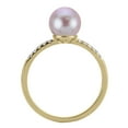 thumbnail image 2 of Cultured Freshwater Pearl and 0.08 CT.T.W. Diamond Ring in 14K Gold, 2 of 6