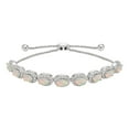 thumbnail image 1 of Oval Cut Gemstone Halo Bolo Bracelet in Sterling Silver, 1 of 4