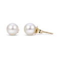 thumbnail image 4 of 18" 6-6.5mm White Cultured Freshwater Pearl Station Necklace and Stud Earring Set in 14K Gold, 4 of 5