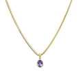 thumbnail image 1 of Oval Amethyst Pendant Snake Chain Necklace in 14K Gold, 1 of 8