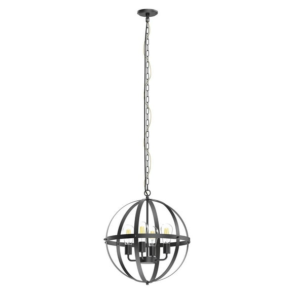 Cedar Hill 4-Light Open Metal Globe Chandelier, 4 light bulbs Included