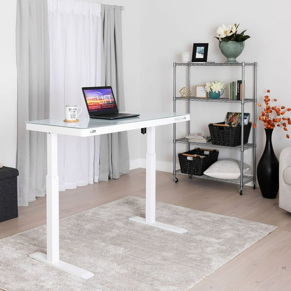 airLIFT Electric Sit-Stand Desk with Tempered Glass Top, Assorted Colors