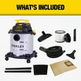 thumbnail image 3 of Stanley 6 Gallon Wet/Dry Vacuum 5.0- Peak HP Stainless Steel, 3 of 25