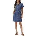 thumbnail image 5 of Frye Women's Belted Denim Mini Dress, 5 of 9