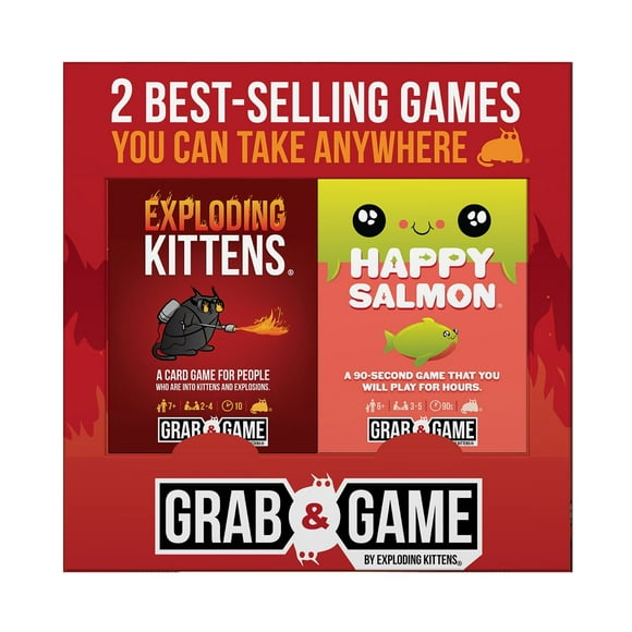 Exploding Kittens® & Happy Salmon® Grab & Game Edition Card Games Bundle
