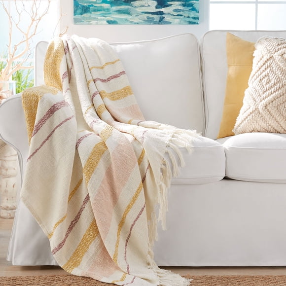 Member's Mark Woven Cotton Throw with Tassels, 60" x 70"