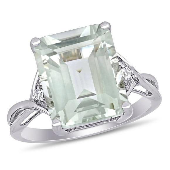 Emerald Cut Gemstone Ring in Sterling Silver