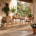 thumbnail image 3 of Cambridge Casual Mosko Teak Outdoor Dining Patio Set, 5pc, 3 of 12