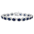 thumbnail image 1 of Oval Cut Gemstone Halo Tennis Bracelet in Sterling Silver, 1 of 5