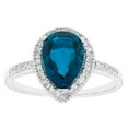 thumbnail image 1 of Pear Cut Lab Created Gemstone & 0.19 CT. T.W. Diamond Ring in 14K Gold, 1 of 3