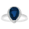 thumbnail image 1 of Pear Cut Lab Created Gemstone & 0.19 CT. T.W. Diamond Ring in 14K Gold, 1 of 4