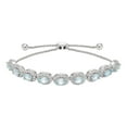 thumbnail image 1 of Oval Cut Gemstone Halo Bolo Bracelet in Sterling Silver, 1 of 7