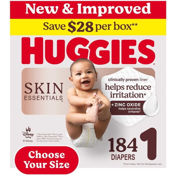 Huggies Skin Essentials Baby Diapers, Sizes 1-6