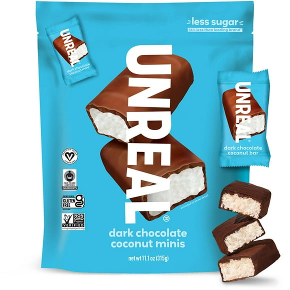 UnReal Dark Chocolate Coconut Bars, Mini, 11.1 oz.