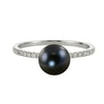 thumbnail image 4 of Cultured Freshwater Pearl and 0.08 CT.T.W. Diamond Ring in 14K Gold, 4 of 6