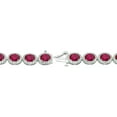 thumbnail image 4 of Oval Cut Gemstone Halo Tennis Bracelet in Sterling Silver, 4 of 6