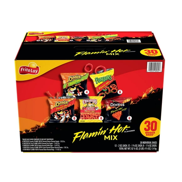 Frito-Lay Flamin' Hot Snacks, Variety Pack, 30 pk.