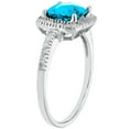 thumbnail image 2 of Cushion Cut Gemstone & 0.18 CT.T.W. Halo Diamond Ring in 14K Gold, 2 of 2