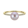 thumbnail image 4 of Cultured Freshwater Pearl and 0.08 CT.T.W. Diamond Ring in 14K Gold, 4 of 6