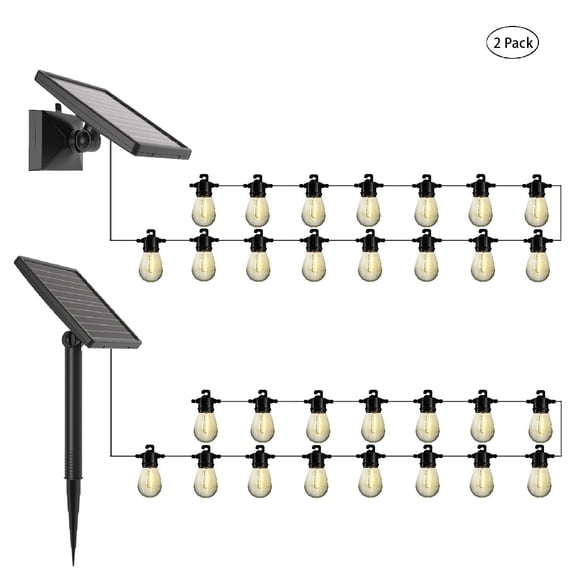 Deck Impressions 15-Count Solar String Light Dual Mount, 2-Pack