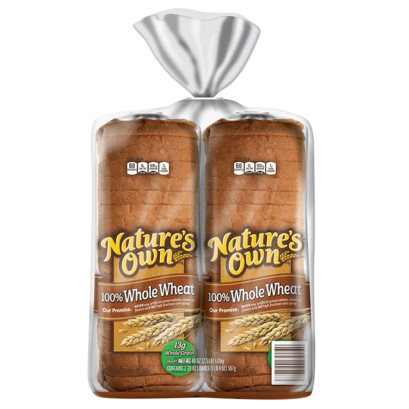 Nature's Own 100% Whole Wheat Bread 20 oz., 2 pk.
