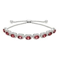 thumbnail image 1 of Oval Cut Gemstone Halo Bolo Bracelet in Sterling Silver, 1 of 5