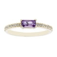 thumbnail image 1 of Baguette Cut Gemstone and 0.10 CT. T.W. Diamond Ring in 14K Gold, 1 of 4