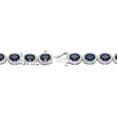 thumbnail image 4 of Oval Cut Gemstone Halo Tennis Bracelet in Sterling Silver, 4 of 5