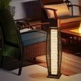 thumbnail image 3 of Deck Impressions 27" Solar Rattan Outdoor Floor Lamp, 3 of 5