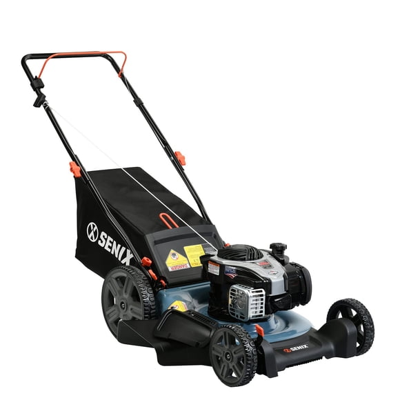 SENIX 21" 140cc 4-Cycle Briggs & Stratton Engine Gas Push Lawn Mower with 3-in-1 Mulching, Bagging, Side Discharge