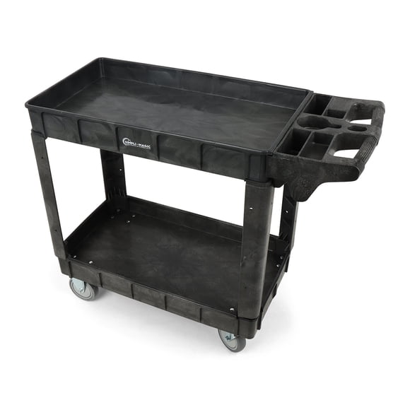 Simpli-Magic Rolling Utility Cart on Wheels, Heavy Duty with Ergonomic Handle, 600-Pound Capacity, Large Size: 40” x 17” x 33”