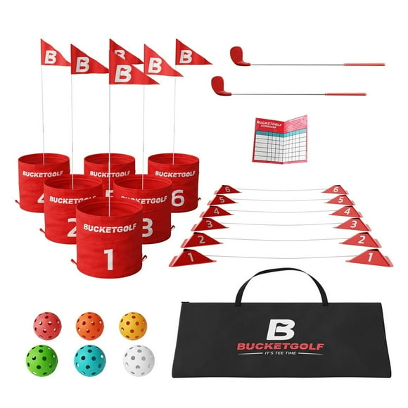 BucketGolf® 6-Hole Bundle with 2 Clubs & Accessories