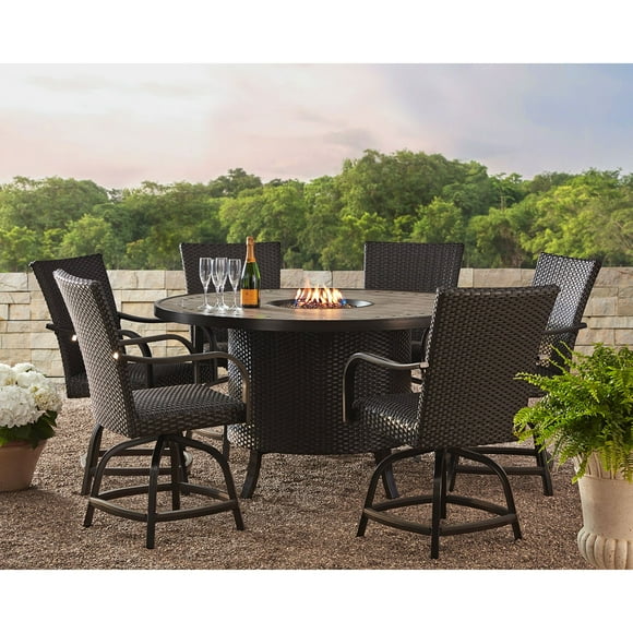 Member's Mark Heritage Round Balcony Fire Dining Set, 7pc
