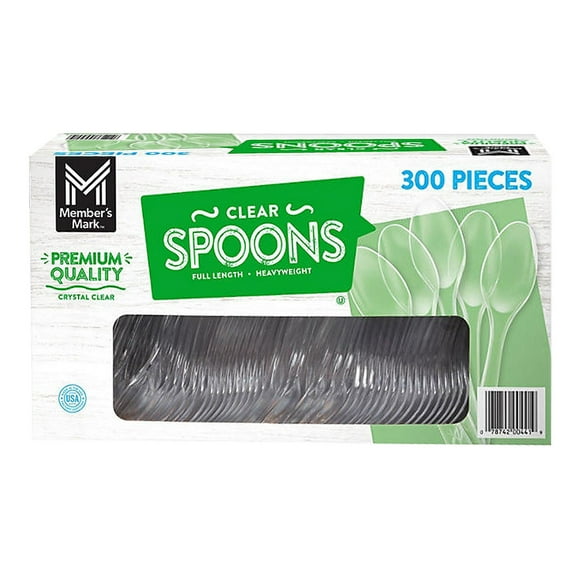 Member's Mark Clear Plastic Spoons, Heavyweight 300 ct. 