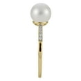 thumbnail image 3 of Cultured Freshwater Pearl and 0.08 CT.T.W. Diamond Ring in 14K Gold, 3 of 6