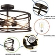 thumbnail image 3 of Cedar Hill 4 -Light 17-in Matte Bronze Semi Flush Mount Light with Light Bulb, 3 of 8